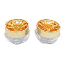 S18  5g 10g In Stock Ready to Ship Double Wall Gold Lid Transparent Body Round Acrylic Cream Jar